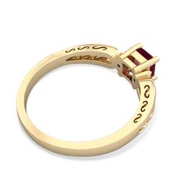Ruby Filligree Scroll Square 14K Yellow Gold ring R2430