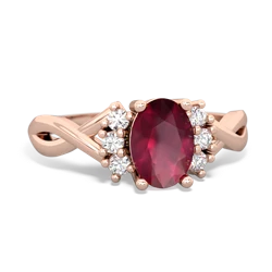 Ruby Victorian Twist 14K Rose Gold ring R2497