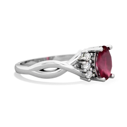 Ruby Victorian Twist 14K White Gold ring R2497