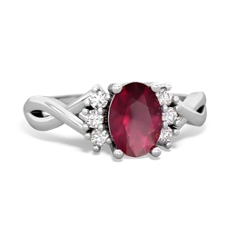 Ruby Victorian Twist 14K White Gold ring R2497