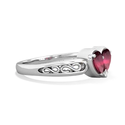 Ruby Filligree 'One Heart' 14K White Gold ring R5070