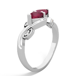 Ruby Floral Elegance 14K White Gold ring R5790