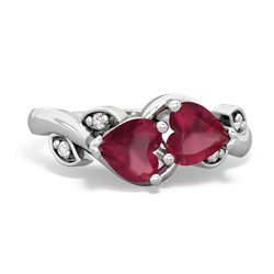 Ruby Floral Elegance 14K White Gold ring R5790