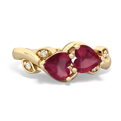 Ruby Floral Elegance 14K Yellow Gold ring R5790