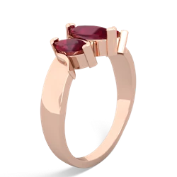 Ruby Three Peeks 14K Rose Gold ring R2433