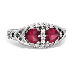 Ruby Sparkling Celtic Knot 14K White Gold ring R2645