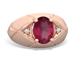 Ruby Men's Crossroads 14K Rose Gold ring R0361