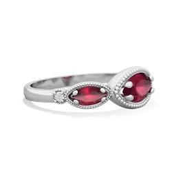 Ruby Milgrain Marquise 14K White Gold ring R5700