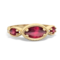 Ruby Milgrain Marquise 14K Yellow Gold ring R5700