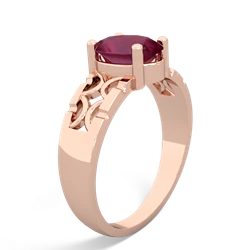 Ruby Art Deco Filigree 14K Rose Gold ring R2322