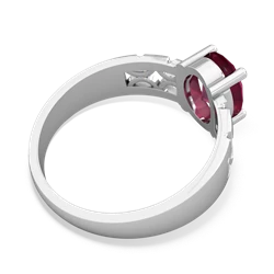 Ruby Art Deco Filigree 14K White Gold ring R2322