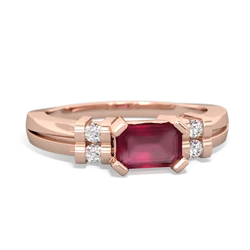 Ruby Art Deco East-West 14K Rose Gold ring R2590