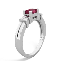 Ruby Art Deco East-West 14K White Gold ring R2590