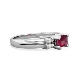 Ruby Art Deco East-West 14K White Gold ring R2590