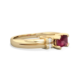 Ruby Art Deco East-West 14K Yellow Gold ring R2590