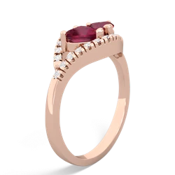 Ruby Mother And Child 14K Rose Gold ring R3010