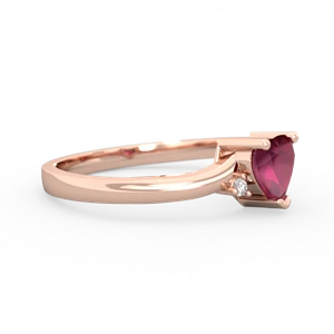 Ruby Delicate Heart 14K Rose Gold ring R0203
