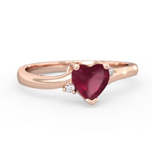 Ruby Delicate Heart 14K Rose Gold ring R0203