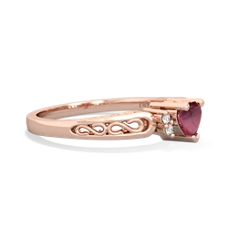 Ruby Filligree Scroll Heart 14K Rose Gold ring R2429