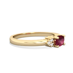 Ruby Simply Elegant East-West 14K Yellow Gold ring R2480