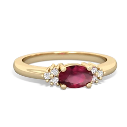 Ruby Simply Elegant East-West 14K Yellow Gold ring R2480