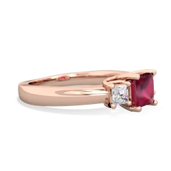 Ruby Three Stone Trellis 14K Rose Gold ring R4015