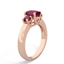 Ruby Three Stone Oval Trellis 14K Rose Gold ring R4024