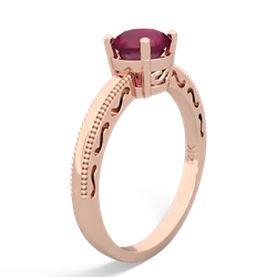 Ruby Milgrain Filigree 14K Rose Gold ring R5090