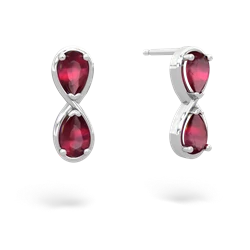 Ruby Infinity 14K White Gold earrings E5050