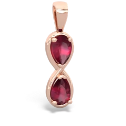 Ruby Infinity 14K Rose Gold pendant P5050