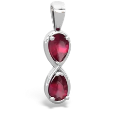 Ruby Infinity 14K White Gold pendant P5050