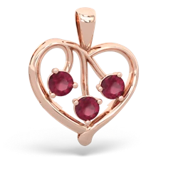 London Topaz Glowing Heart 14K Rose Gold pendant P2233