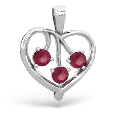 London Topaz Glowing Heart 14K White Gold pendant P2233