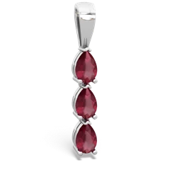 Pink Tourmaline Dew Drops 14K White Gold pendant P2251