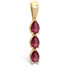 Ruby Dew Drops 14K Yellow Gold pendant P2251