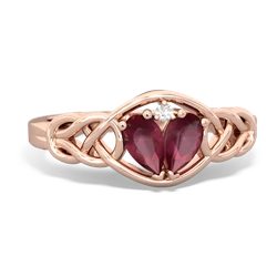 Ruby Celtic Love Knot 14K Rose Gold ring R5420