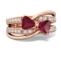 Ruby Bowtie 14K Rose Gold ring R2360