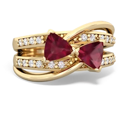 Ruby Bowtie 14K Yellow Gold ring R2360