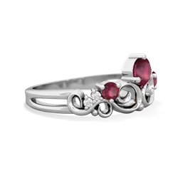 Lab Ruby Crown Keepsake 14K White Gold ring R5740