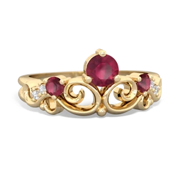 Lab Sapphire Crown Keepsake 14K Yellow Gold ring R5740