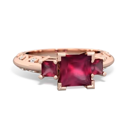 Lab Ruby Eternal Embrace Engagement 14K Rose Gold ring C2001