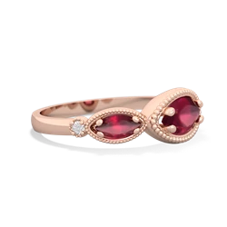 Lab Sapphire Milgrain Marquise 14K Rose Gold ring R5700