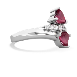 Ruby Heart To Heart 14K White Gold ring R2064