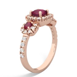 Lab Pink Sapphire Regal Halo 14K Rose Gold ring R5350