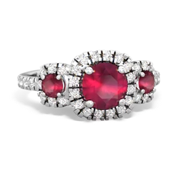 Pink Tourmaline Regal Halo 14K White Gold ring R5350