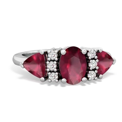 Lab Pink Sapphire Antique Style Three Stone 14K White Gold ring R2186