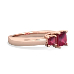 Garnet Three Stone Trellis 14K Rose Gold ring R4015