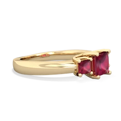 Pink Tourmaline Three Stone Trellis 14K Yellow Gold ring R4015