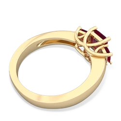 Ruby Three Stone Trellis 14K Yellow Gold ring R4015