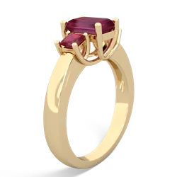 Sapphire Three Stone Emerald-Cut Trellis 14K Yellow Gold ring R4021